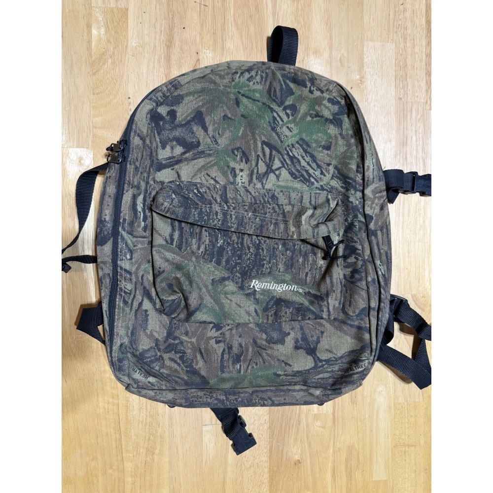 Vintage Remington Realtree Camo Hunting Backpack Day Pack Canvas Outdoors